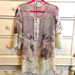 Sundance catalogue sheer silk tunic